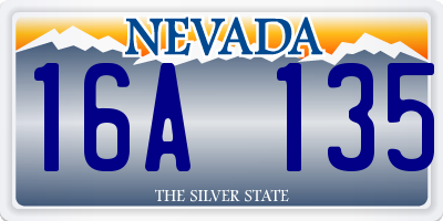 NV license plate 16A135