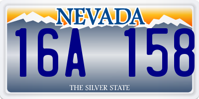 NV license plate 16A158