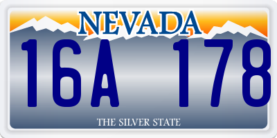 NV license plate 16A178