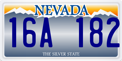 NV license plate 16A182