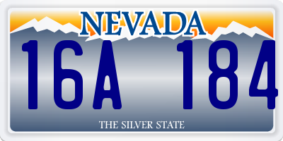 NV license plate 16A184