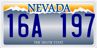 NV license plate 16A197