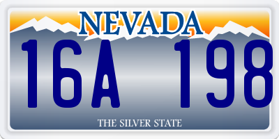 NV license plate 16A198