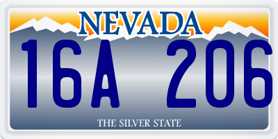 NV license plate 16A206