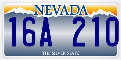 NV license plate 16A210