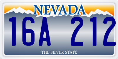 NV license plate 16A212