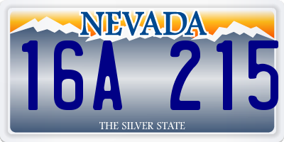 NV license plate 16A215