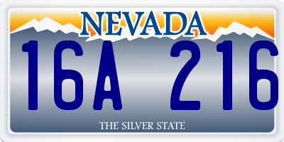 NV license plate 16A216