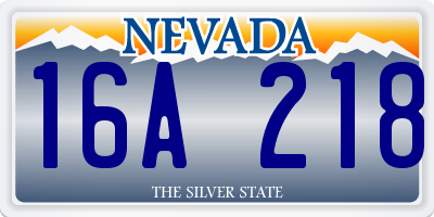 NV license plate 16A218