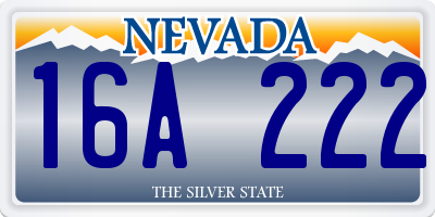 NV license plate 16A222