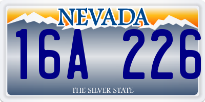 NV license plate 16A226