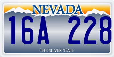 NV license plate 16A228