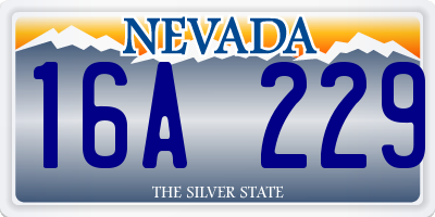 NV license plate 16A229