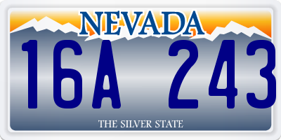 NV license plate 16A243