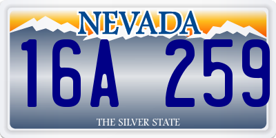 NV license plate 16A259