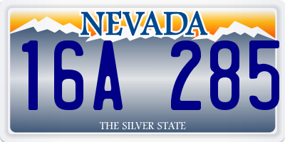 NV license plate 16A285