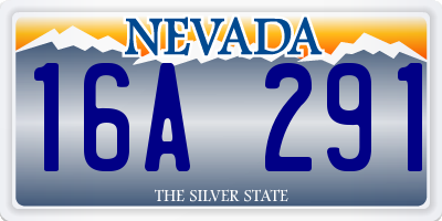 NV license plate 16A291