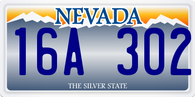 NV license plate 16A302