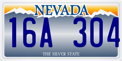 NV license plate 16A304