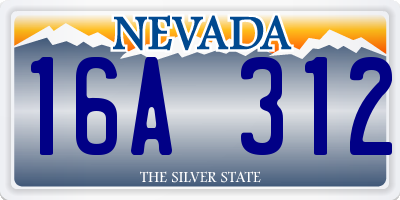 NV license plate 16A312