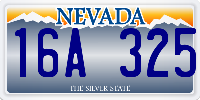 NV license plate 16A325