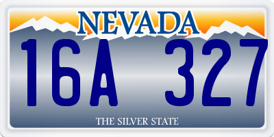 NV license plate 16A327