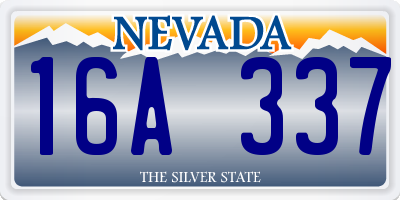 NV license plate 16A337