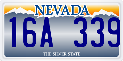 NV license plate 16A339