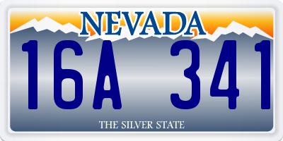 NV license plate 16A341