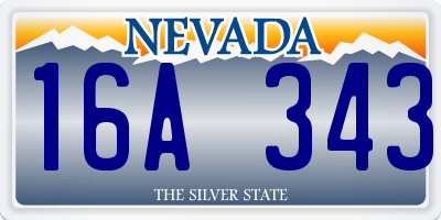 NV license plate 16A343