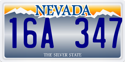 NV license plate 16A347