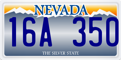 NV license plate 16A350