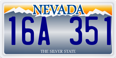 NV license plate 16A351