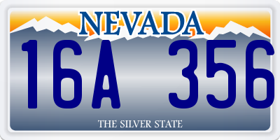 NV license plate 16A356