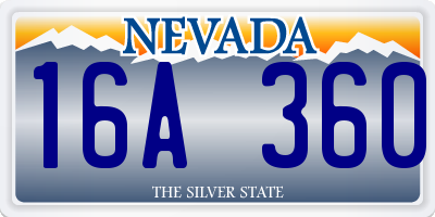 NV license plate 16A360