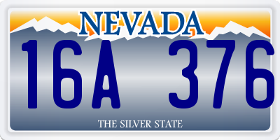 NV license plate 16A376