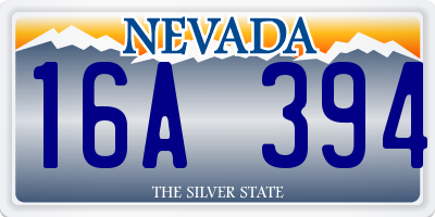 NV license plate 16A394