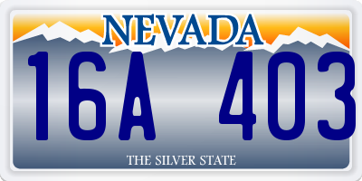 NV license plate 16A403
