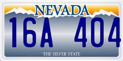NV license plate 16A404