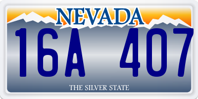 NV license plate 16A407