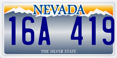 NV license plate 16A419