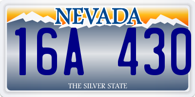 NV license plate 16A430