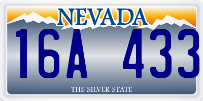 NV license plate 16A433