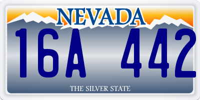 NV license plate 16A442