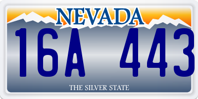 NV license plate 16A443