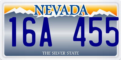 NV license plate 16A455