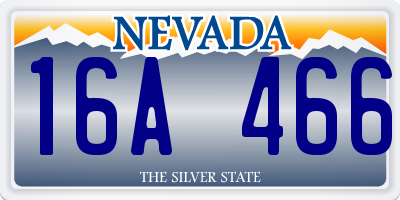 NV license plate 16A466