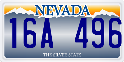 NV license plate 16A496