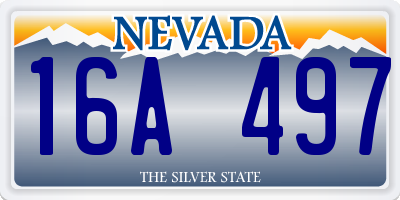 NV license plate 16A497