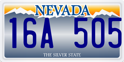 NV license plate 16A505